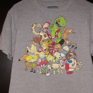 Nickelodeon Retro "90's Kids Show" Gray Men's Medium T-Shirt